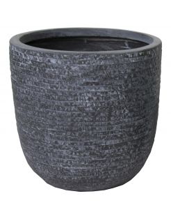 Mcollections Utah Egg Pot Rond - Bloempotten - Ø25x25 cm Antraciet