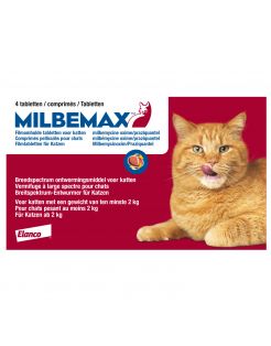 Milbemax Milbemax Kat 2 Tot 12kg - Anti wormenmiddel - Rund 4 tab 2 Tot 12 Kg