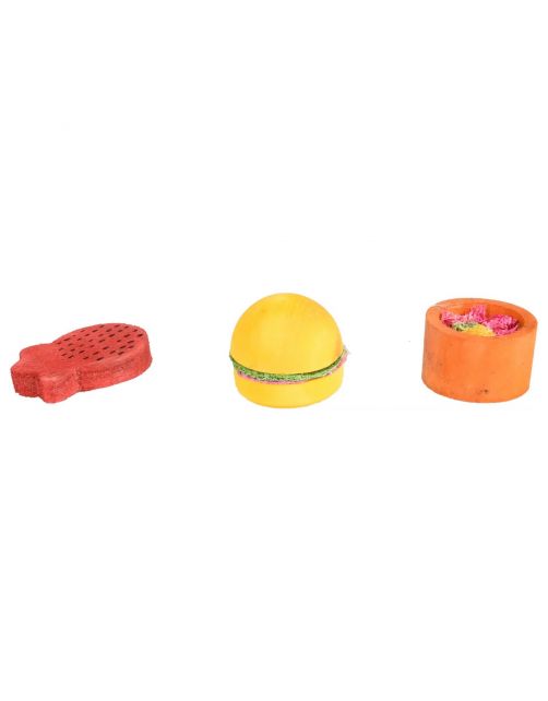 Flamingo Knaagdierenspeelgoed Bernie Hout - Speelgoed - Multi-Color 3 stuks