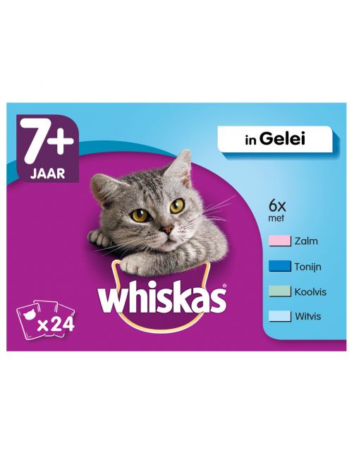 Whiskas 7+ Vis In Gelei - Kattenvoer - 24x100 g