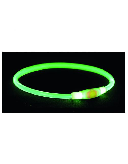 Trixie Usb Flash Lichtgevende Band - Hondenveiligheidslampje - 65 cm Groen L-Xl