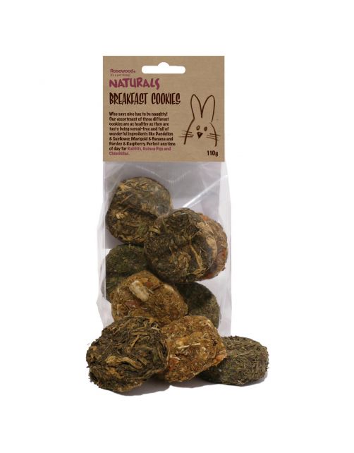 Rosewood Naturals Breakfast Cookies - Knaagdiersnack - 2x2x1 cm 110 g