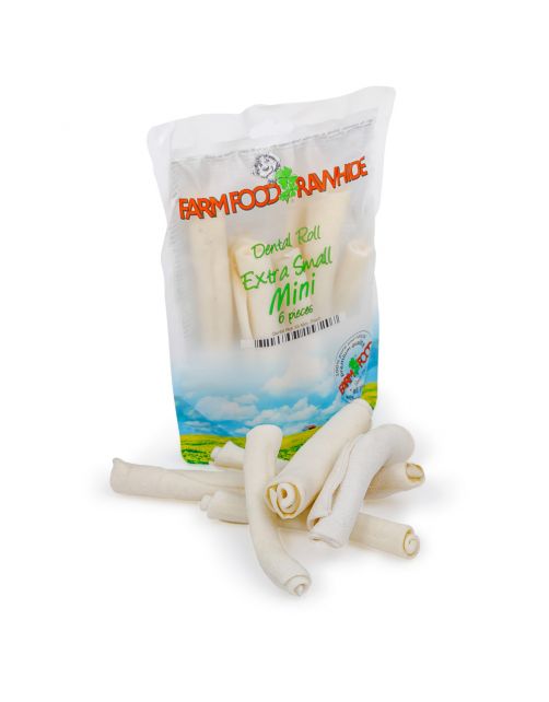 Farm Food Rawhide Dental Roll Xs Mini - Hondensnacks - Rund 13 cm 6 stuks