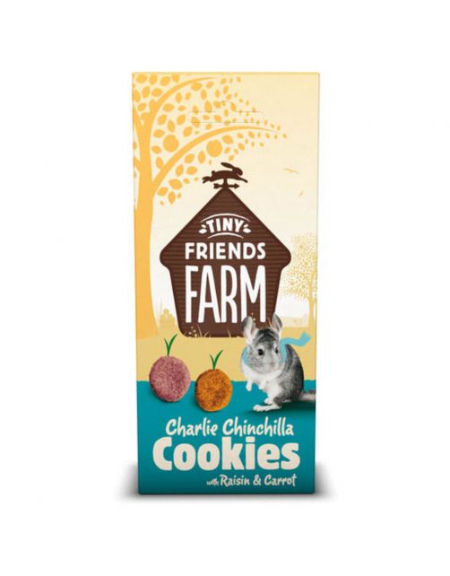 Tiny Friends Farm Charlie Chinchilla Cookies - Knaagdiersnack - Bosbessen Wortel 120 g