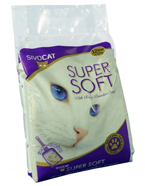 Sivocat Supersoft Kbv Met Babypoeder - Kattenbakvulling - 12 l