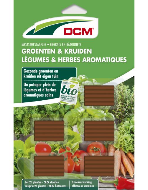 Dcm Meststofstaaf Groente & Kruiden - Moestuinmeststoffen - 25 stuks