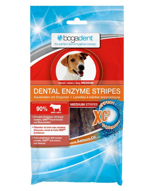 Bogadent Dental Kauwchips Enzym-Stripes - Gebitsverzorging - 100 g Medium