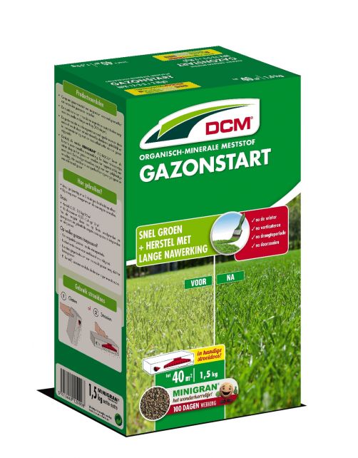 Dcm Gazonstart 40 m2 - Gazonmeststoffen - 1.5 kg (Mg)