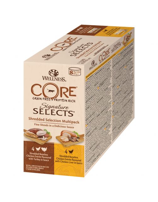Wellness Core Signature Selects Shredded Multi-Pack - Kattenvoer - Mix 8x79 g