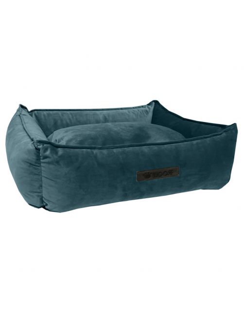 Wooff Mand Cocoon Velours Petrol - Hondenmand