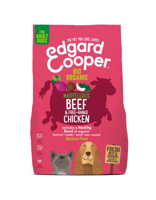 Edgard&Cooper Bio Organic Beef Adult Rund&Kip&Rode Biet - Hondenvoer