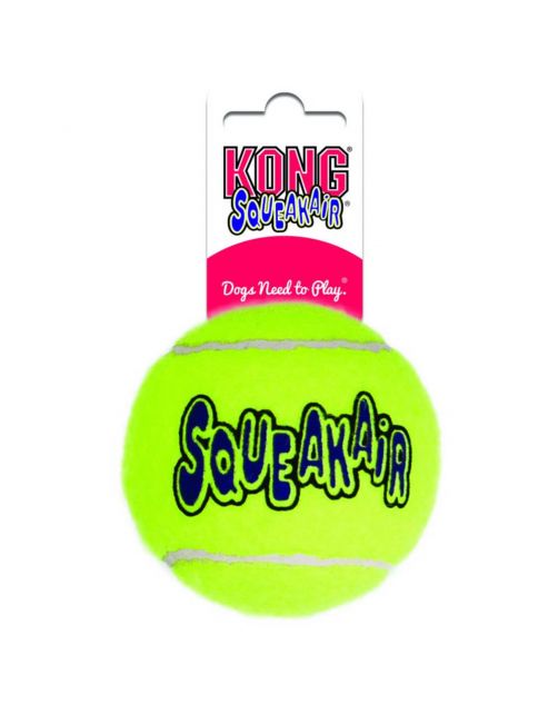 Kong Air Squeaker Ball Geel - Hondenspeelgoed