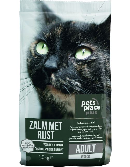Pets Place Plus Kat Adults Indoor Zalm - Kattenvoer
