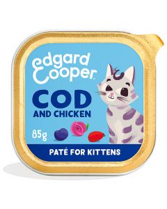 Edgard&Cooper Kuipje  Paté Voor Kittens - Kattenvoer - Kabeljauw Kip 85 g