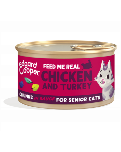 Edgard&Cooper Senior Chunks - Kattenvoer - Kip Kalkoen 85 g