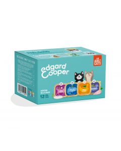 Edgard&Cooper Kuipjes Multipack Cat Adult - Kattenvoer - Wild Kalkoen Rund 12x85 g