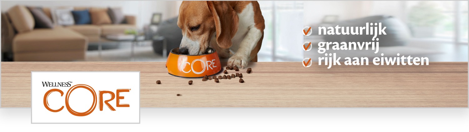 Wellness Core hond eet uit bak